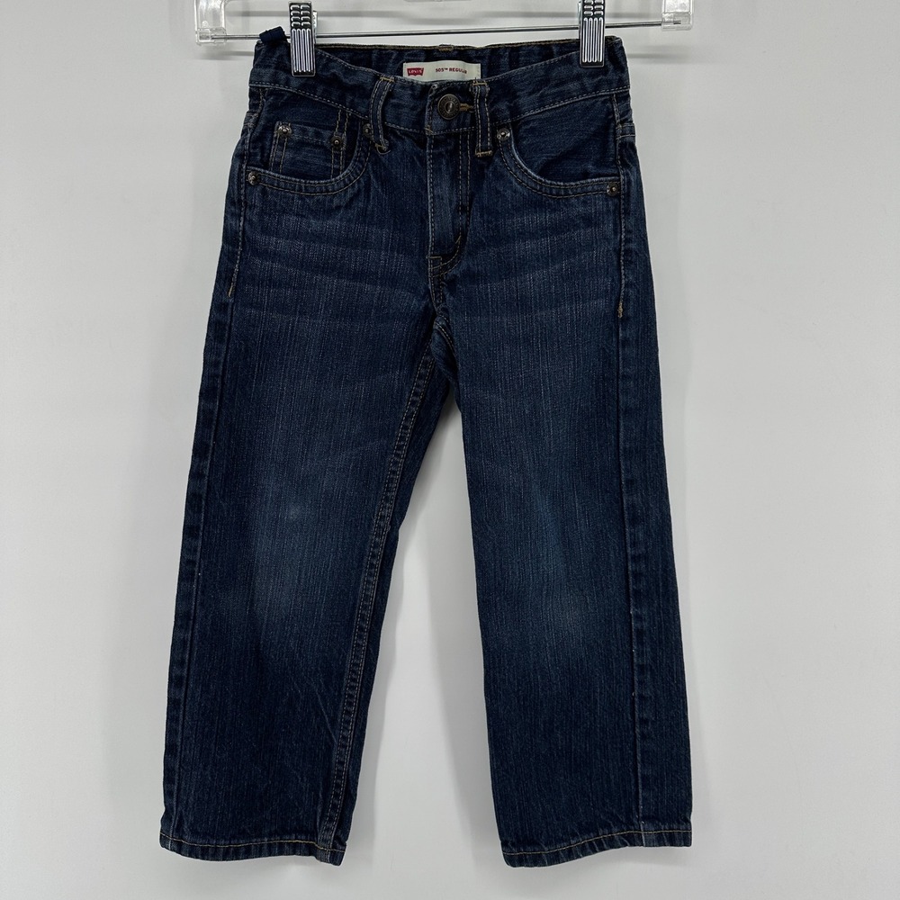 Levis 505 Regular Fit Dark Wash Denim Jeans Kids Size 5 5549-390